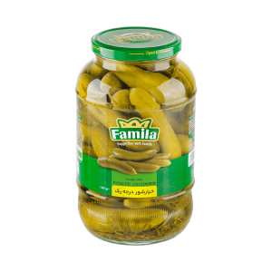 خیار شور درجه یک 1450 گرمی فامیلا